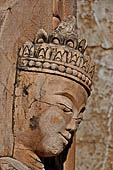 Elaborate figures carved in stucco decorate the ancient stupas, Kakku Buddhist Ruins. Shan State in Myanmar (Burma).
